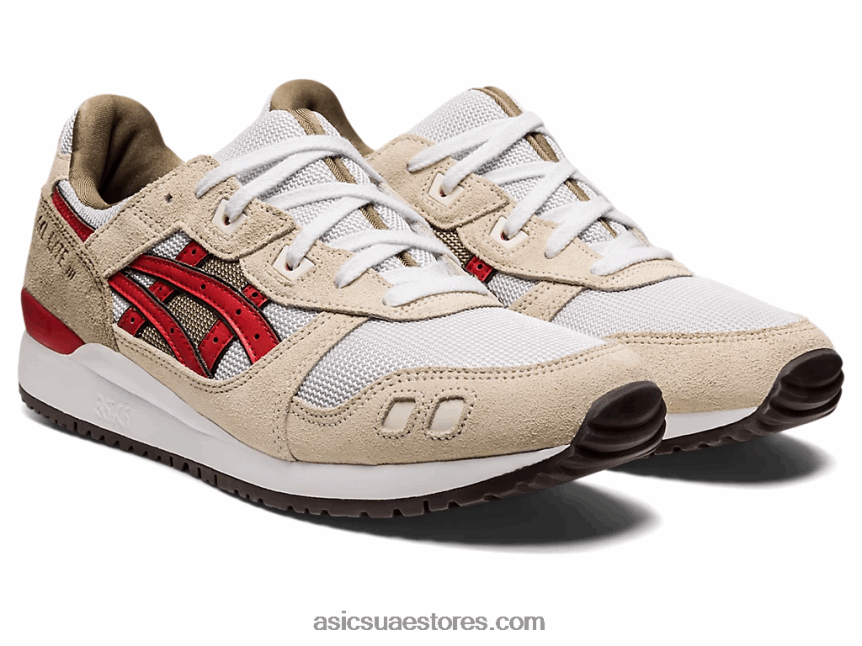 Asics تنبيه الدخان الرمادي / الأحمر جل لايت الثالث og 2N24DJ1094