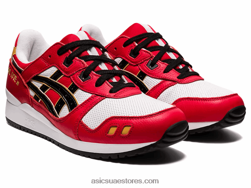 Asics كلاسيك أحمر / أسود جل لايت الثالث og 2N24DJ1656
