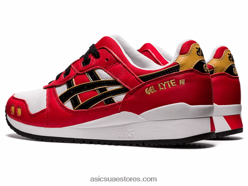 Asics كلاسيك أحمر / أسود جل لايت الثالث og 2N24DJ1656