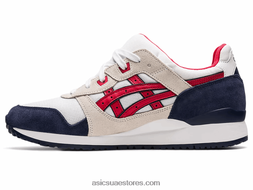 Asics أبيض / أحمر كلاسيكي جل لايت الثالث og 2N24DJ1903