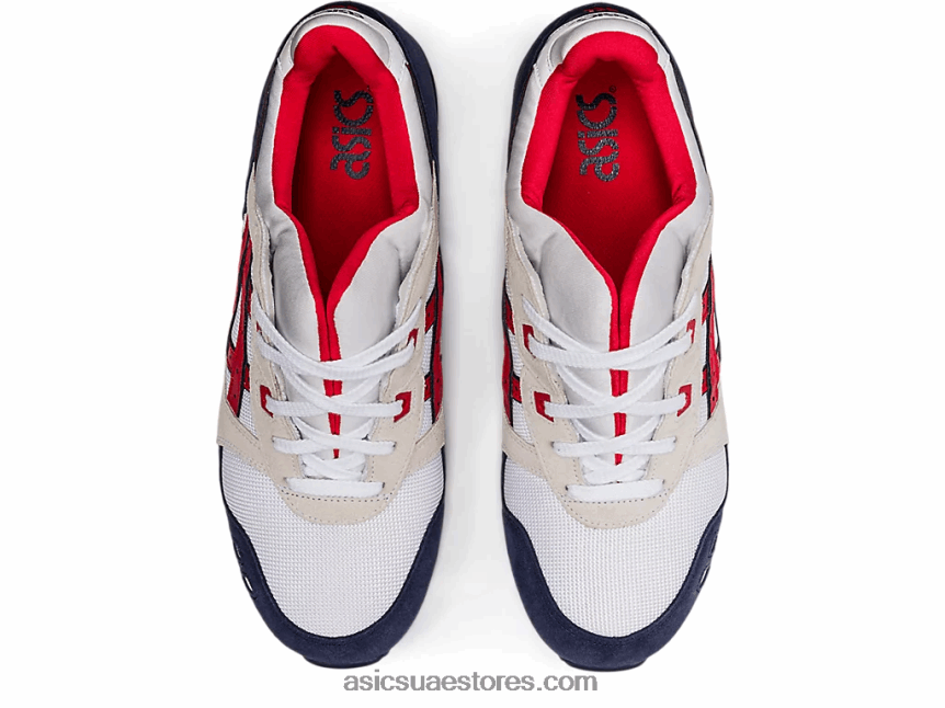 Asics أبيض / أحمر كلاسيكي جل لايت الثالث og 2N24DJ1903