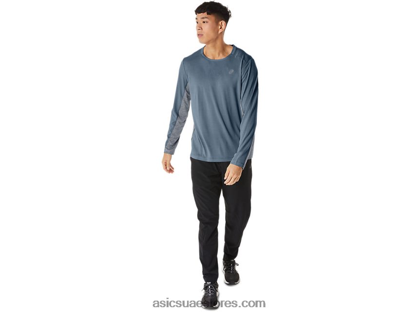 Asics الأزرق الصلب / peacoat قطار رجال سانا كم طويل 2N24DJ200