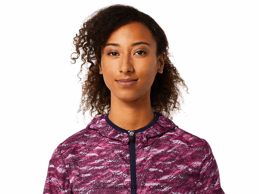 Asics طباعة المريخ العميق / peacoat سترة نسائية للتعبئة 2N24DJ3718