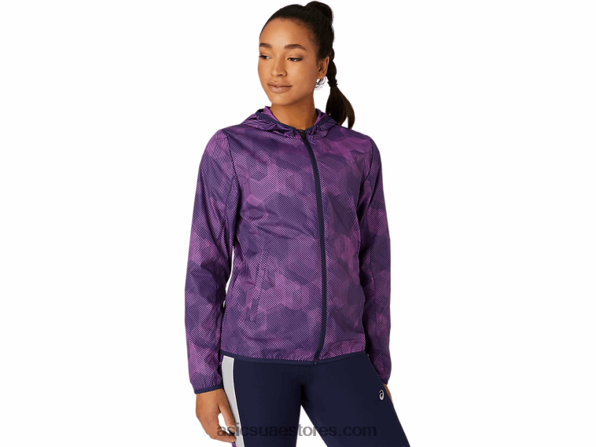 Asics طباعة رقمية عنب / peacoat سترة نسائية للتعبئة 2N24DJ4100