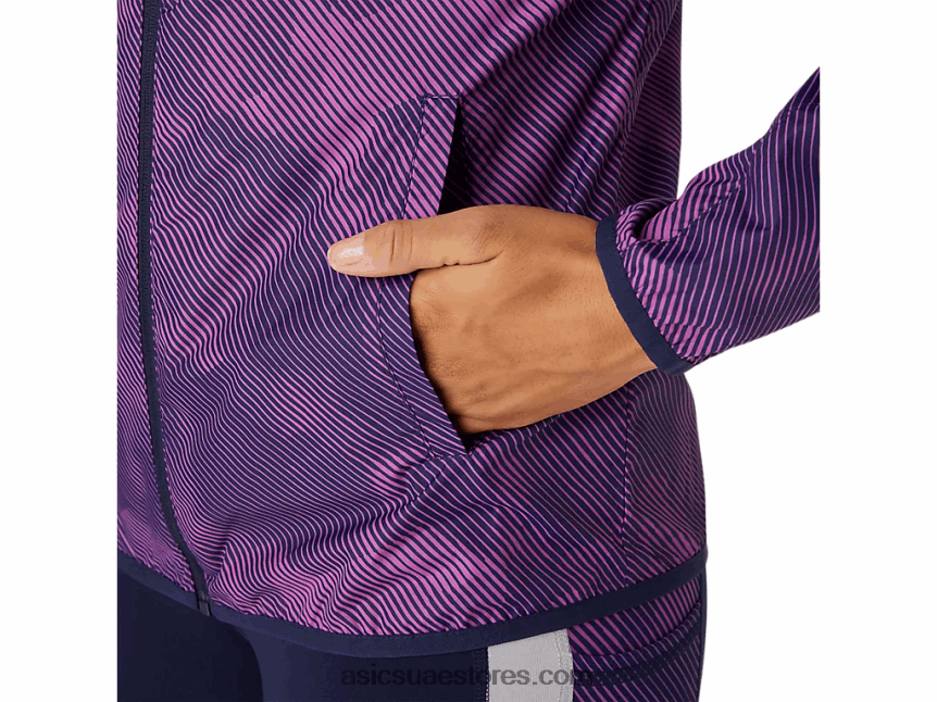 Asics طباعة رقمية عنب / peacoat سترة نسائية للتعبئة 2N24DJ4100