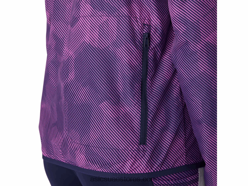 Asics طباعة رقمية عنب / peacoat سترة نسائية للتعبئة 2N24DJ4100