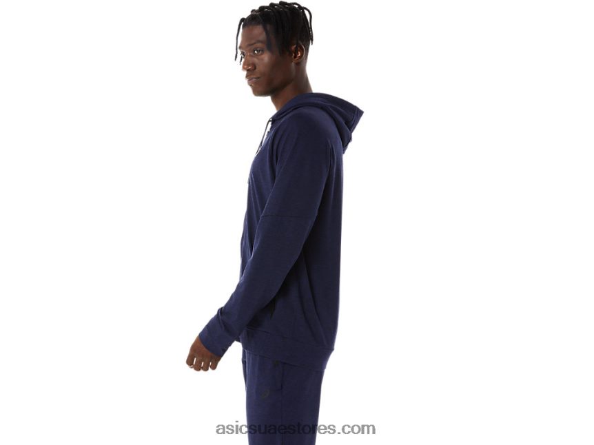 Asics peacoat / perf أسود هودي بسحاب كامل تك للرجال 2N24DJ867