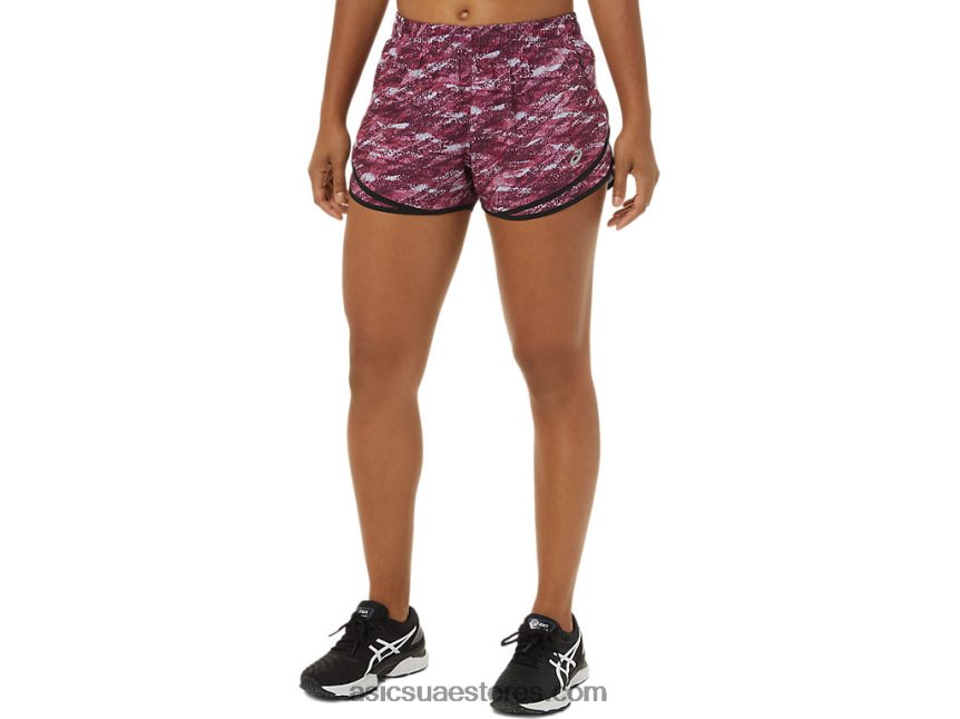 Asics طباعة المريخ العميق / أسود النساء pr lyte 2.5in المدى القصير 2N24DJ3702