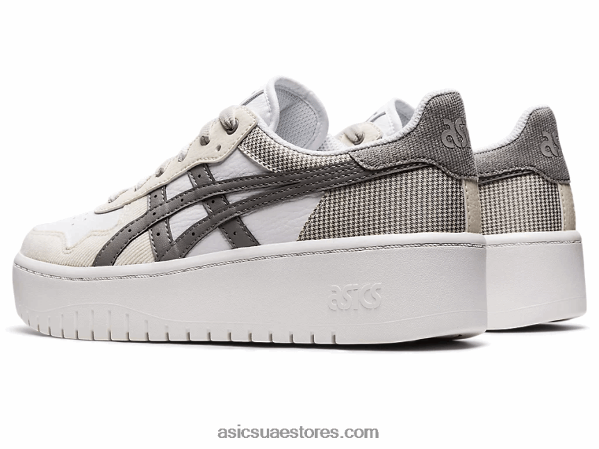 Asics أبيض / رمادي طيني اليابان s pf 2N24DJ2816
