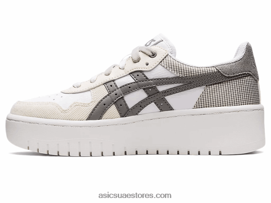 Asics أبيض / رمادي طيني اليابان s pf 2N24DJ2816