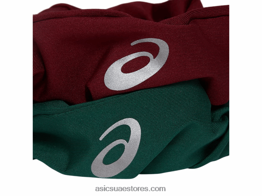 Asics الكاردينال / الغابة الخضراء scrunchie القوي الجديد المعاد توظيفه 2N24DJ2993