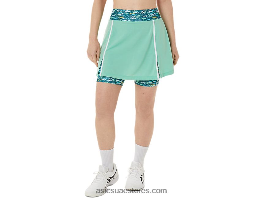 Asics نحى seafoam / تنس اليابان aop المرأة الجديدة القوية 92 skort 2N24DJ3057