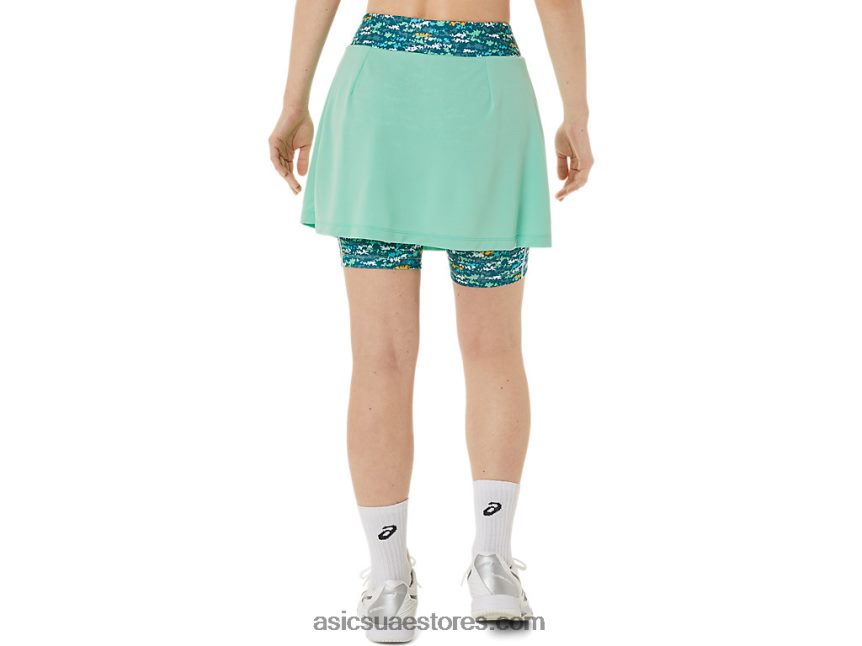 Asics نحى seafoam / تنس اليابان aop المرأة الجديدة القوية 92 skort 2N24DJ3057