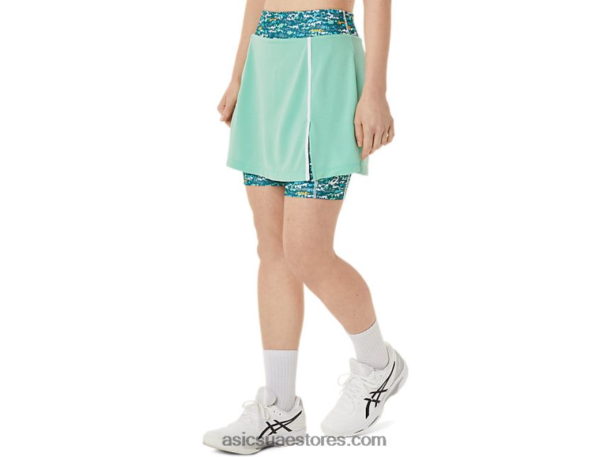 Asics نحى seafoam / تنس اليابان aop المرأة الجديدة القوية 92 skort 2N24DJ3057
