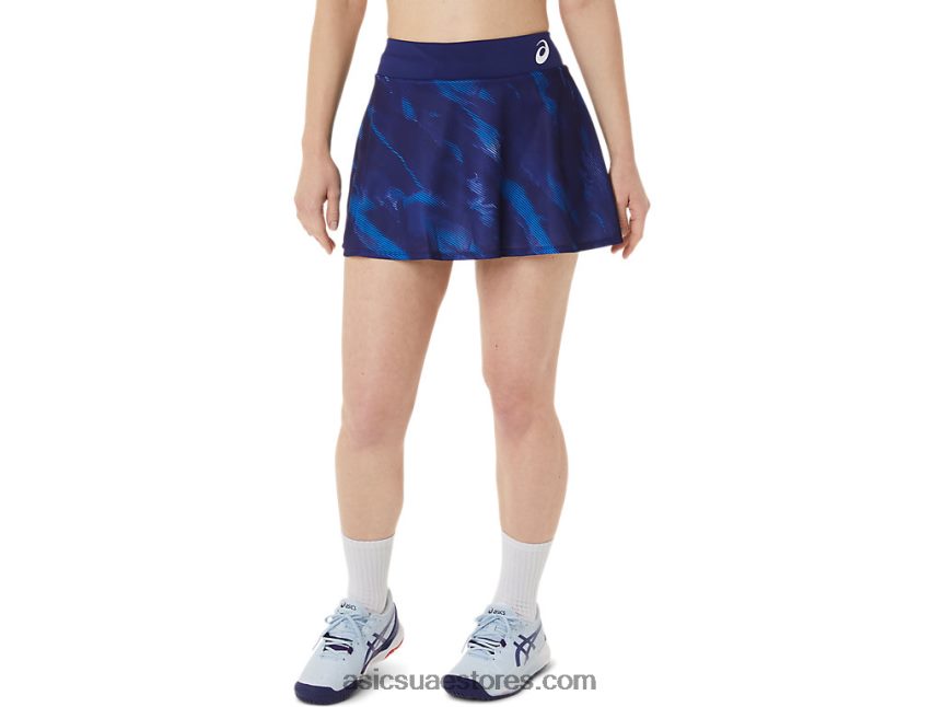 Asics الغوص الأزرق مباراة سيدات الرسم skort 2N24DJ3064