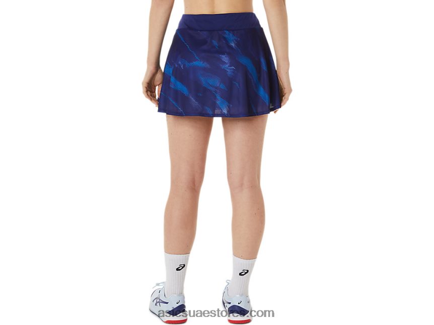 Asics الغوص الأزرق مباراة سيدات الرسم skort 2N24DJ3064
