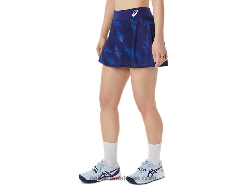 Asics الغوص الأزرق مباراة سيدات الرسم skort 2N24DJ3064
