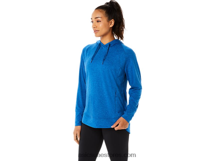 Asics محرك البحيرة spacedye / أزرق واضح كنزة بغطاء للرأس للتكنولوجيا للنساء 2N24DJ3320