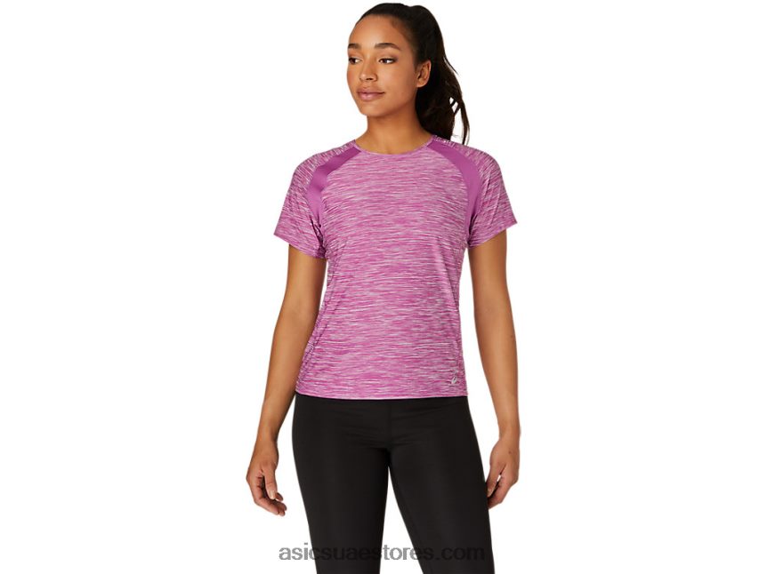 Asics spacedye العنب الرقمي c110 المرأة قصيرة الأكمام pr lyte أعلى 2N24DJ4105