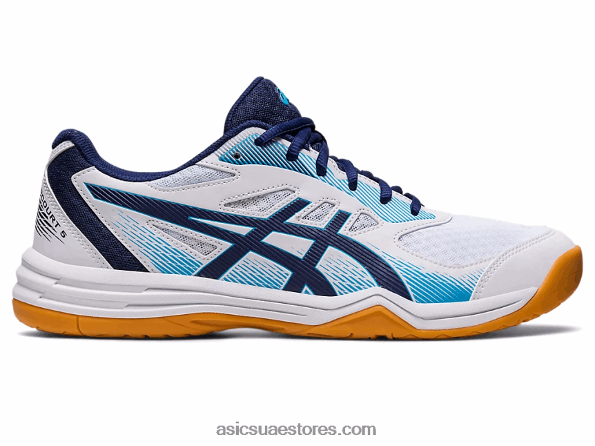 Asics أبيض / أزرق نيلي upcourt 5 2N24DJ424