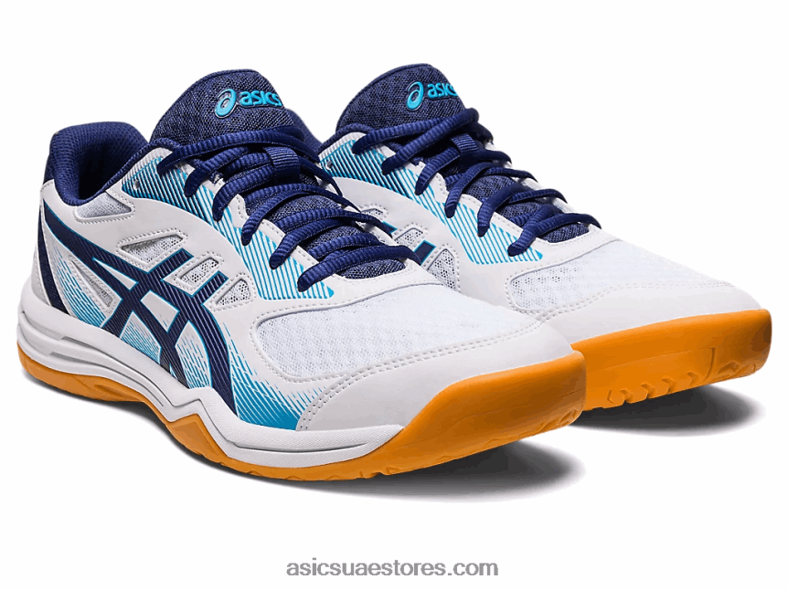Asics أبيض / أزرق نيلي upcourt 5 2N24DJ424