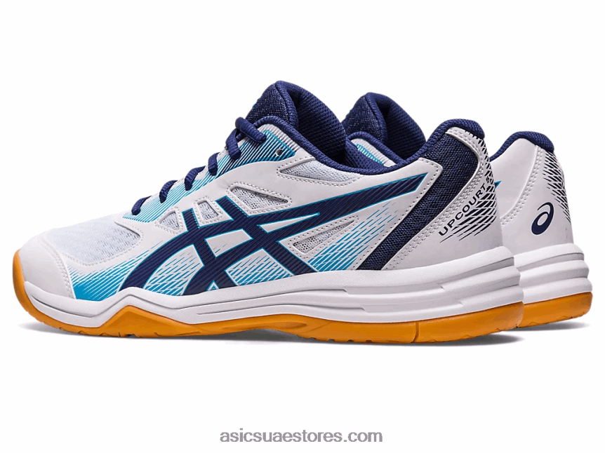 Asics أبيض / أزرق نيلي upcourt 5 2N24DJ424