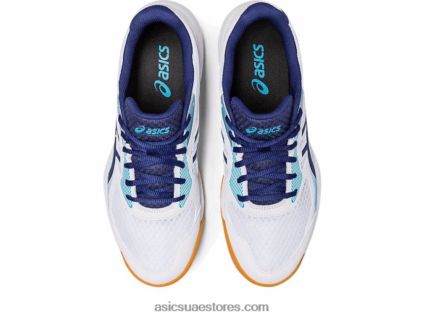 Asics أبيض / أزرق نيلي upcourt 5 2N24DJ424