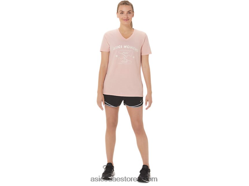 Asics وردة بلوري نادي الجري للسيدات برقبة على شكل حرف v 2N24DJ2813
