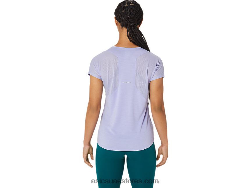 Asics بخار بلوزة نسائية بأكمام قصيرة ورقبة على شكل حرف v 2N24DJ2998