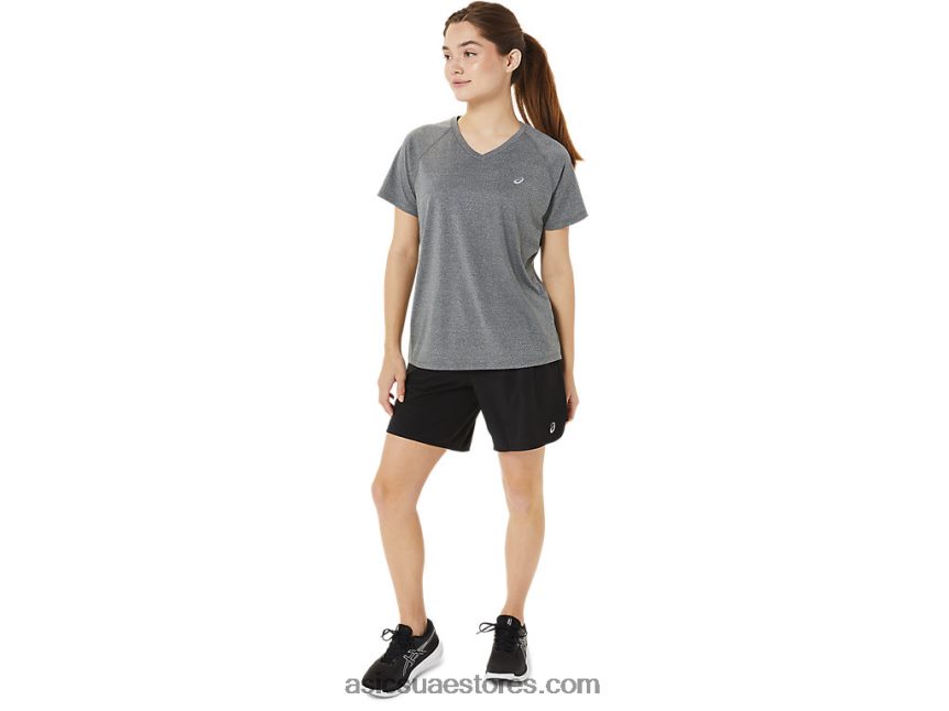 Asics هيذر رمادي غامق طقم نسائي جاهز بياقة على شكل حرف v 2N24DJ3377