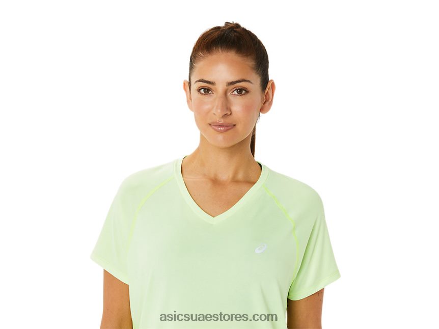 Asics تضيء الخلنج الأصفر طقم نسائي جاهز بياقة على شكل حرف v 2N24DJ3396