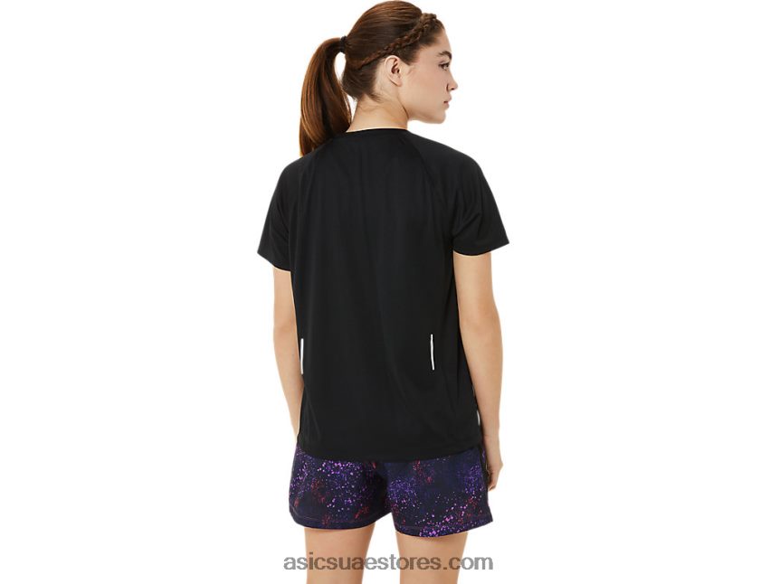Asics أسود الأداء طقم نسائي جاهز بياقة على شكل حرف v 2N24DJ3498