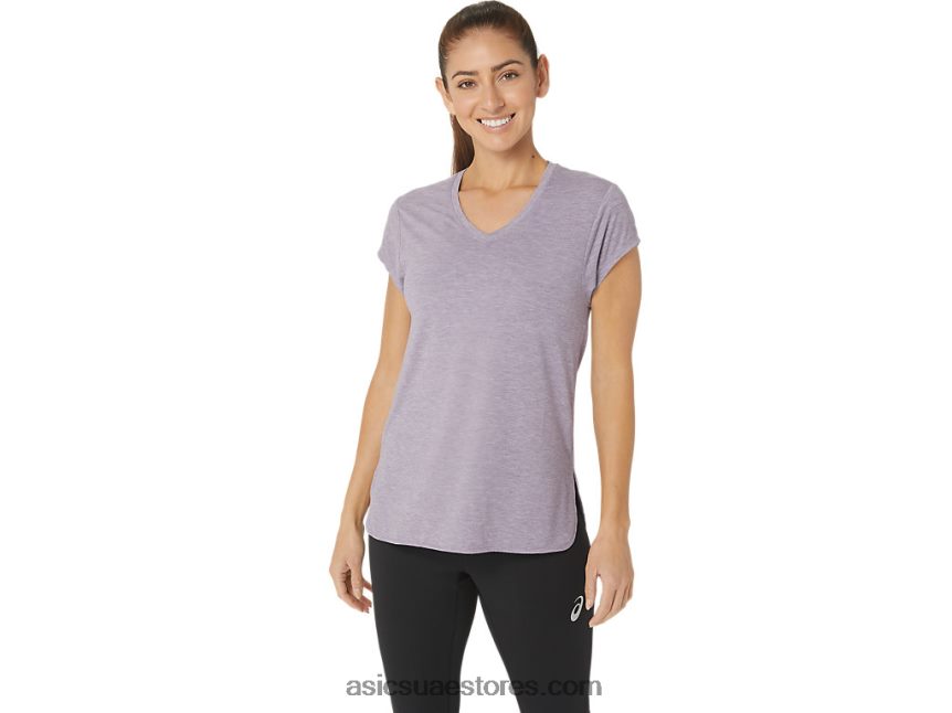 Asics هيذر الكوارتز البنفسجي المرأة أعلى هيذر vneck 2N24DJ2150