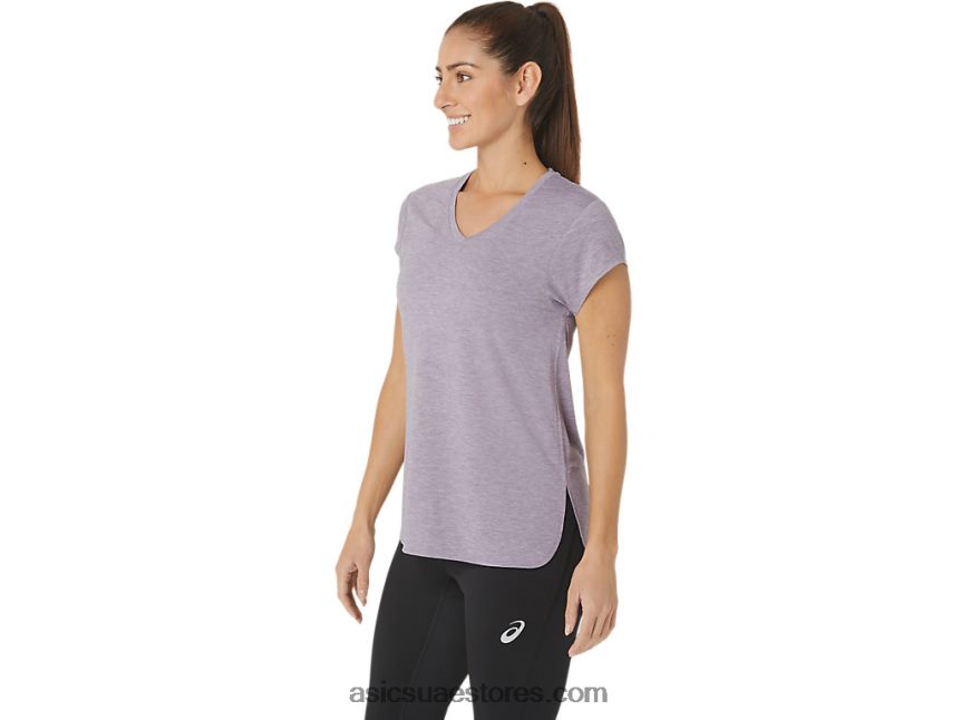 Asics هيذر الكوارتز البنفسجي المرأة أعلى هيذر vneck 2N24DJ2150