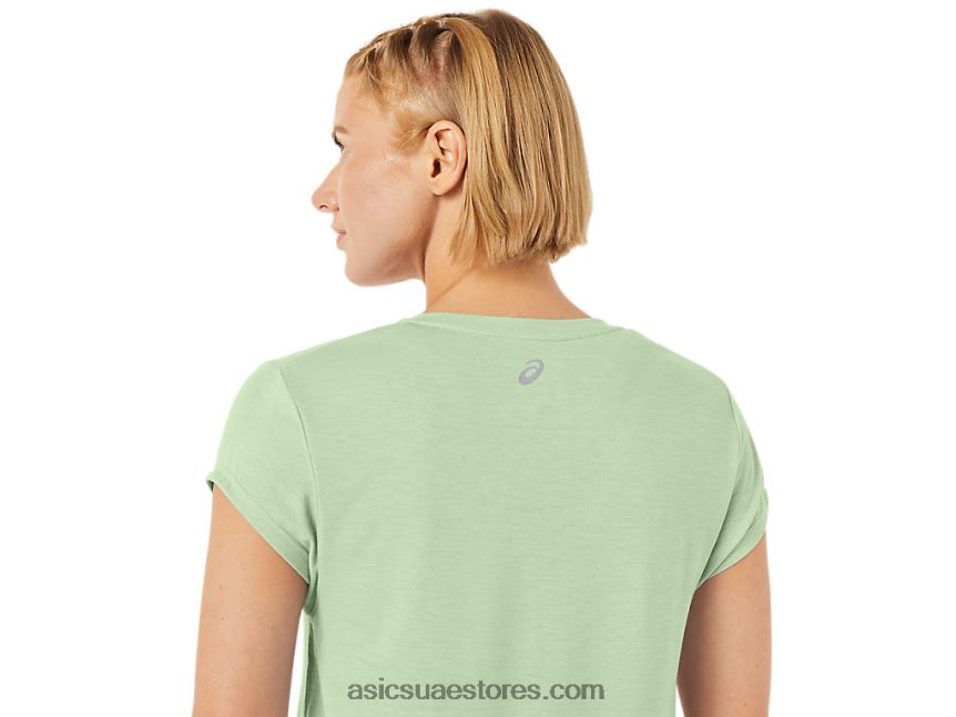 Asics همسة هيذر الخضراء المرأة أعلى هيذر vneck 2N24DJ2292