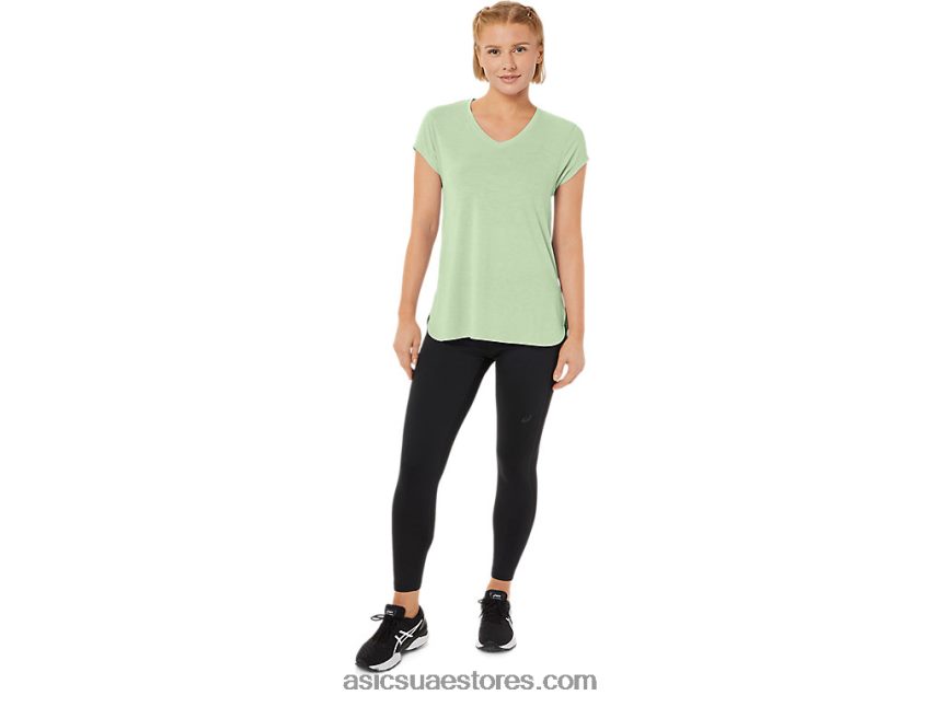 Asics همسة هيذر الخضراء المرأة أعلى هيذر vneck 2N24DJ2292