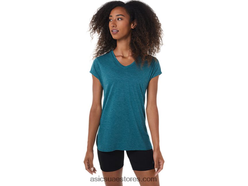Asics هيذر الصنوبر المخملية المرأة أعلى هيذر vneck 2N24DJ3045