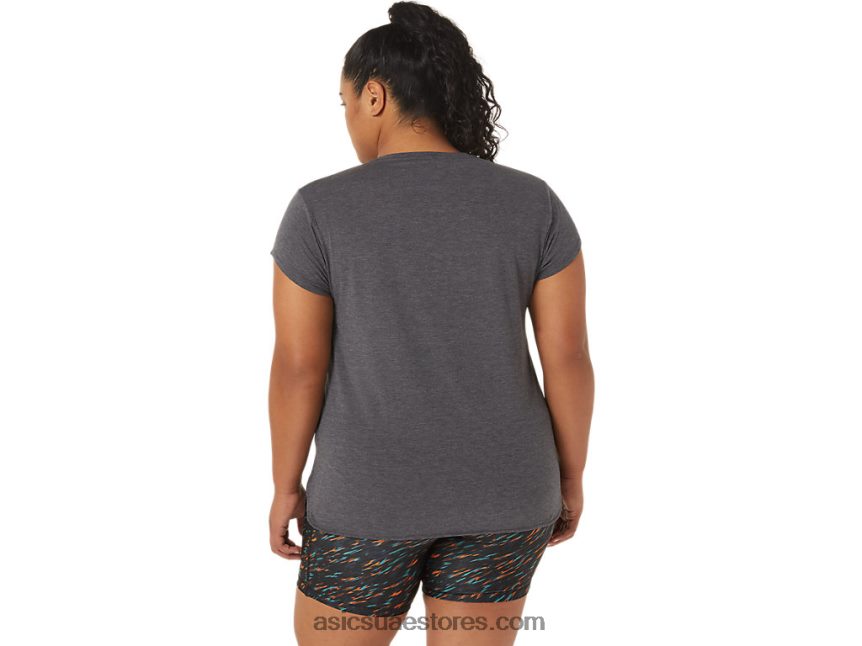 Asics هيذر رمادي غامق المرأة أعلى هيذر vneck 2N24DJ4092
