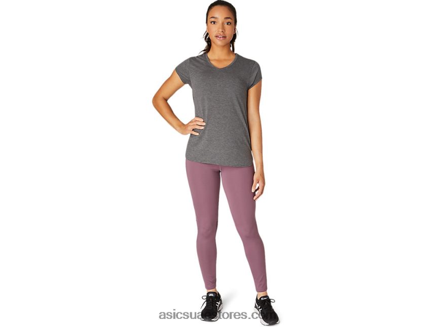 Asics هيذر رمادي غامق المرأة أعلى هيذر vneck 2N24DJ4092