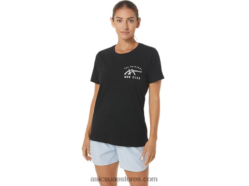 Asics أسود الأداء w orc مضيئة طاقم ss شعار صغير 2N24DJ2732