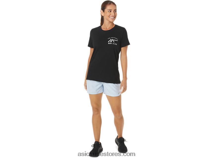 Asics أسود الأداء w orc مضيئة طاقم ss شعار صغير 2N24DJ2732