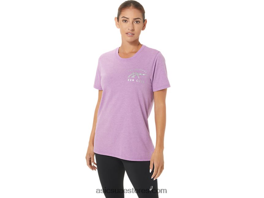 Asics هيذر الأوركيد w orc مضيئة طاقم ss شعار صغير 2N24DJ2734