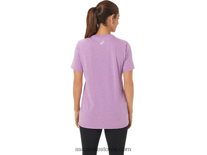 Asics هيذر الأوركيد w orc مضيئة طاقم ss شعار صغير 2N24DJ2734