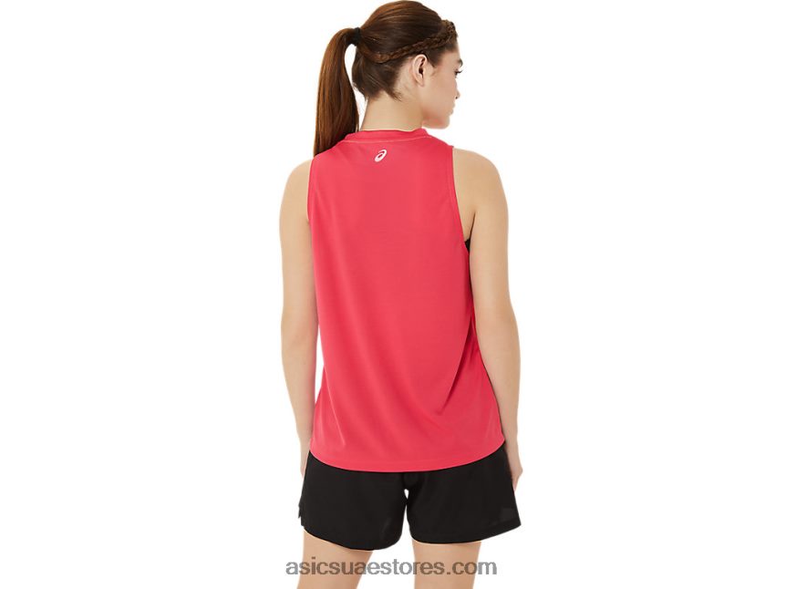 Asics الوردي بكسل المرأة الجاهزة الثانية القميص wch 2N24DJ3218