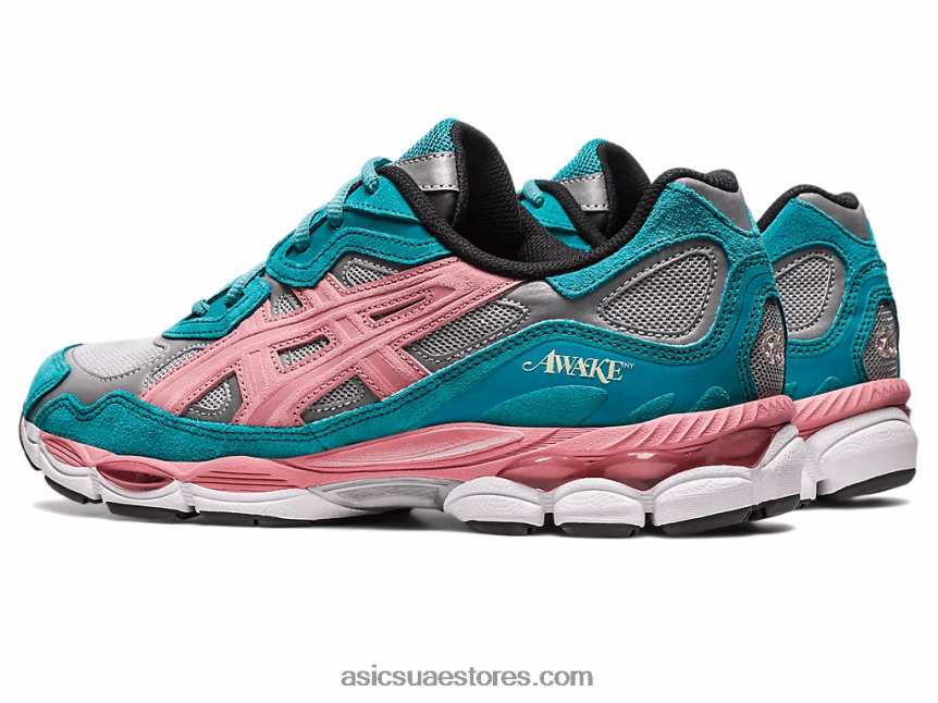 Asics فضي نقي / أخضر أزرق أردواز مستيقظا في نيويورك x gel-nyc 2N24DJ308