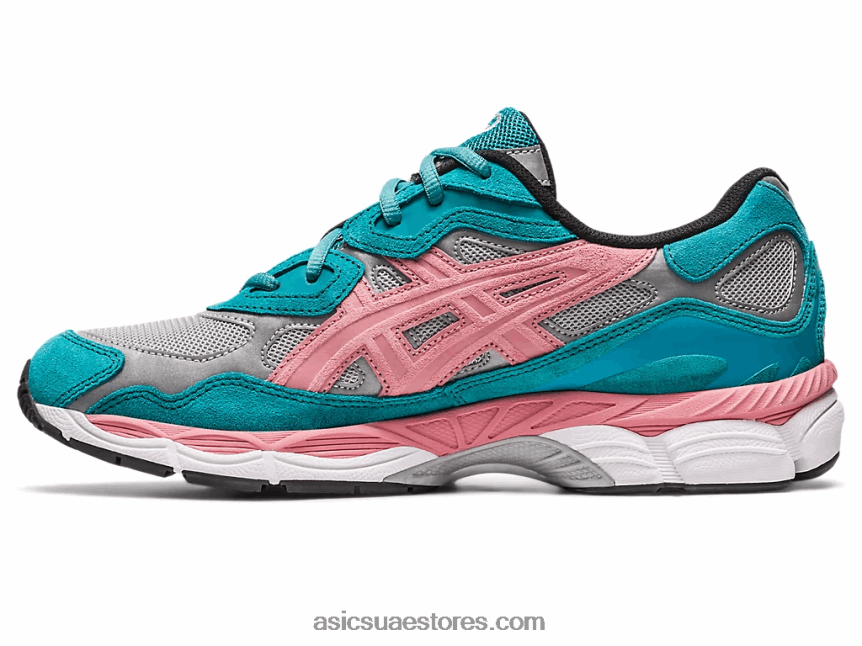 Asics فضي نقي / أخضر أزرق أردواز مستيقظا في نيويورك x gel-nyc 2N24DJ308