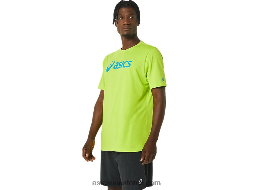 Asics نكهة الجير xg كم قصير شعار القفل تي شيرت 2N24DJ1121