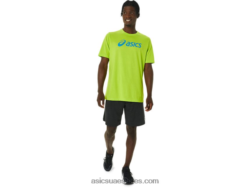 Asics نكهة الجير xg كم قصير شعار القفل تي شيرت 2N24DJ1121