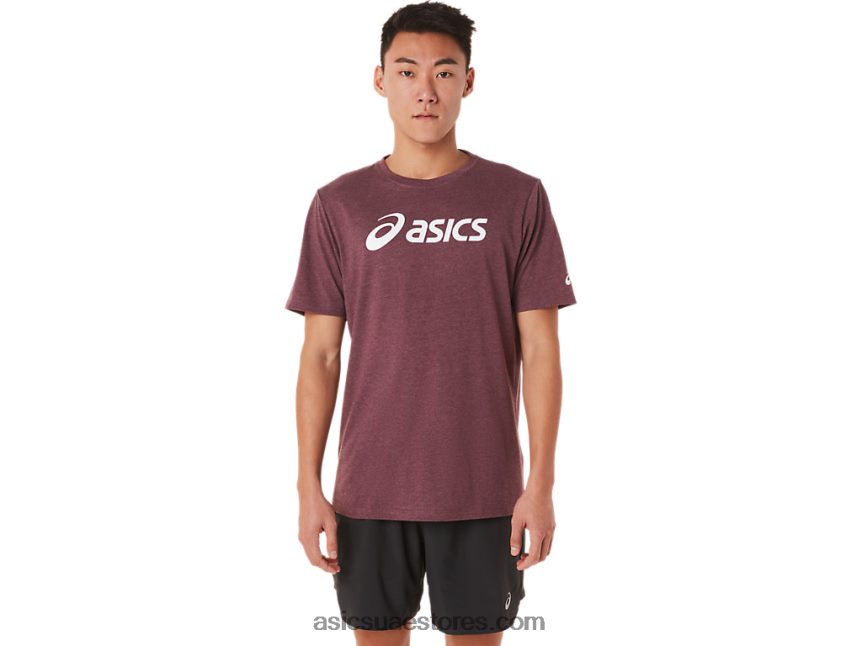 Asics هيذر المريخ العميق xg كم قصير شعار القفل تي شيرت 2N24DJ1463