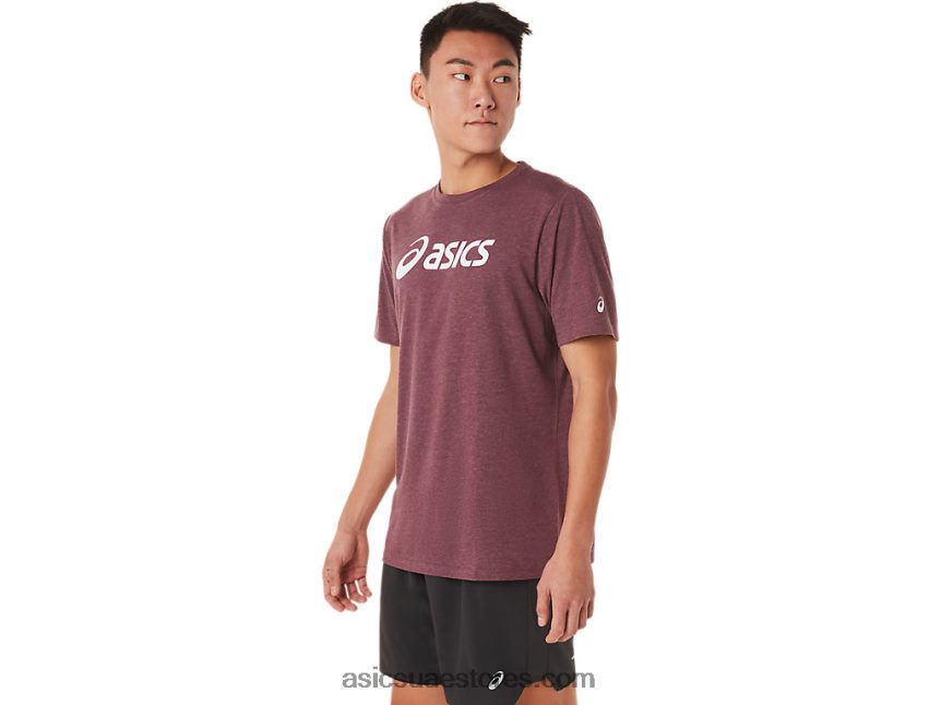 Asics هيذر المريخ العميق xg كم قصير شعار القفل تي شيرت 2N24DJ1463